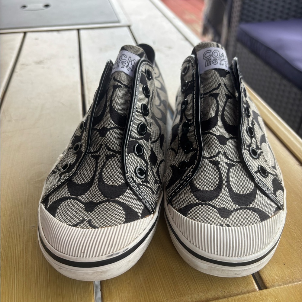 Coach slip on sneaker, black and white 
Size 8 1/2 B - Picture 2 of 10